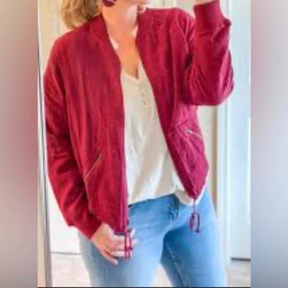 Matilda Jane, Women’s Size XXL, Burgundy, full zip with pockets